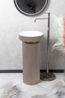 Накладная раковина с пьедесталом золото Armadi Art Sole Corian 801-R-D+801-Base-Rib-D Delmar